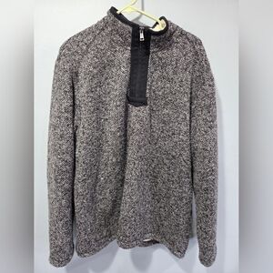 Mens XL ORVIS Heavy Duty Sherpa Lined Throughout Pullover Sweatshirt